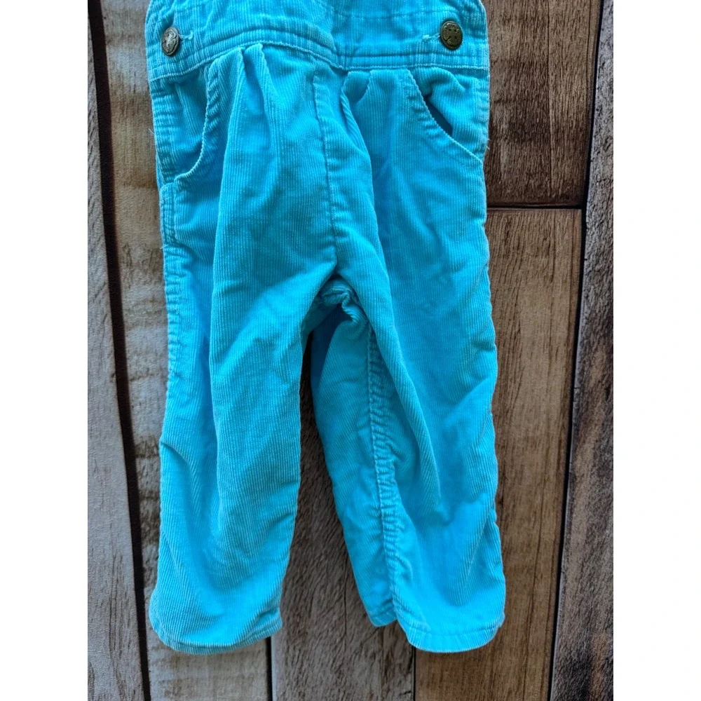 OshKosh B'Gosh Vintage 90s Corduroy Overalls Turquoise Toddler 2T Made in USA